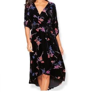 Eliza J Velvet Wrap Dress